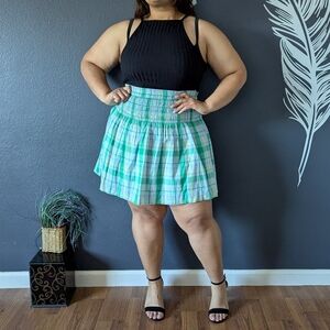 Free Assembly Smocked Knee Length Skirt